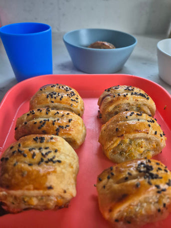 Sausage rolls with hidden vegetables – Suitable for 12+ months