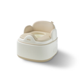 Introducing the Gro Up 3 in 1 Potty: a beige and white potty training seat featuring side handles, a high backrest, and a removable bowl. This versatile toilet trainer is designed to support toddlers through every stage of potty training. Shown here on a white background.