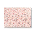 Six Fold N Go Play Mat sheets feature playful illustrated lions, tigers, leaves, and botanical designs in pink, peach, and brown tones on a white background.