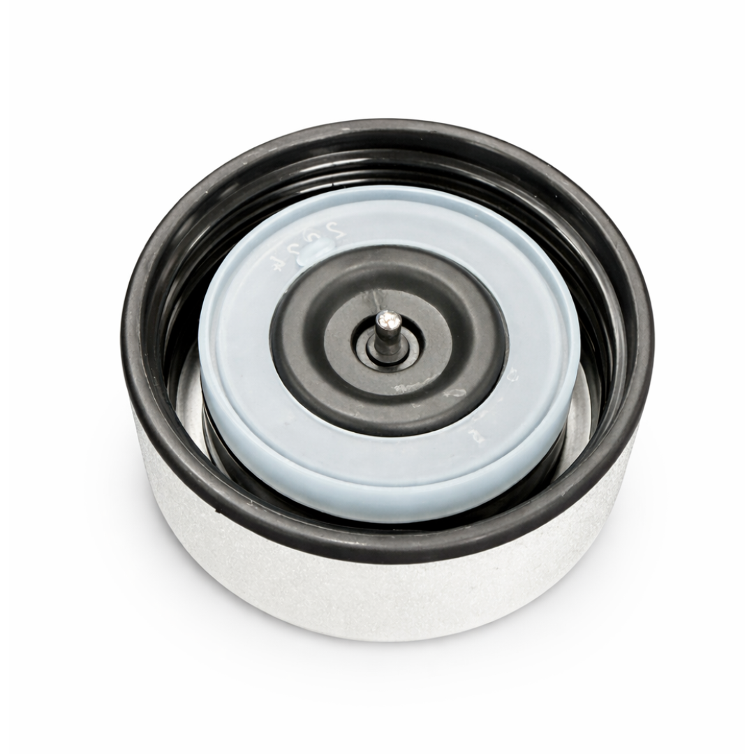 A close-up of Nuby UK's Replacement seals for RapidCool digital lid (2 pack), showing a circular metal casing with a central rubber seal and smaller inner ring, viewed from above on a white background.