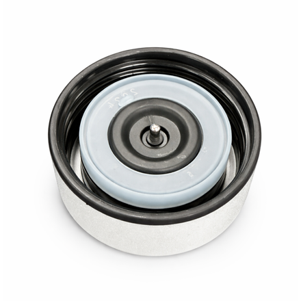 A close-up of Nuby UK's Replacement seals for RapidCool digital lid (2 pack), showing a circular metal casing with a central rubber seal and smaller inner ring, viewed from above on a white background.