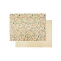 The Fold N Go Play Mat features two rectangular sheets of fabric—one showcasing a whimsical floral and leaf design in soft, muted tones, and the other adorned with a simple beige background dotted with small brown polka dots. Both fabrics are displayed on a white background, making them perfect for crafting a charming baby play mat.