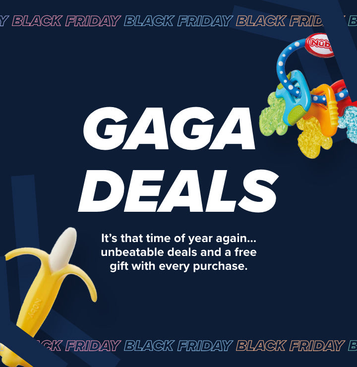 Gaga Black Friday deals by Nuby, with a free gift when you make any purchase.