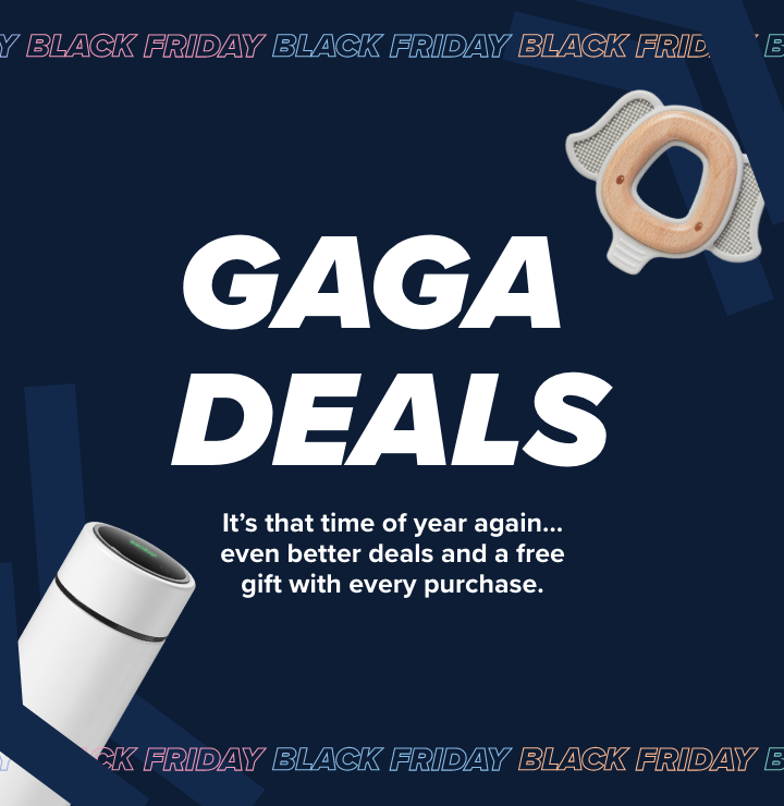 Gaga deals by Nuby this Black Friday on their baby accessories. Plus get a free gift with every purchase. 