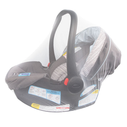 The insect wrapping on a baby chair. This product is sat on white.