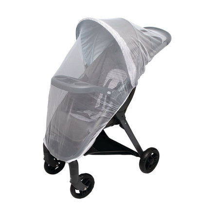 The Insect Netting by Nuby wrapped around a Pram on a white background.