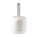 A minimal, modern white device with a round base labeled "RapidSterilise" and an upright handle marked "Nuby." Compact design features a single power button. Product name: RapidSterilise UV Soother Steriliser.