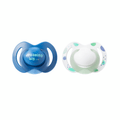 Night Dummies, 6-18 months, Blue and White Dummies Nuby