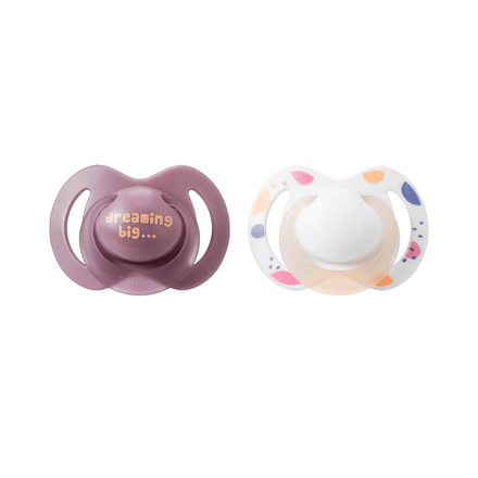 Night Dummies, 6-18 months, purple and white Dummies Nuby