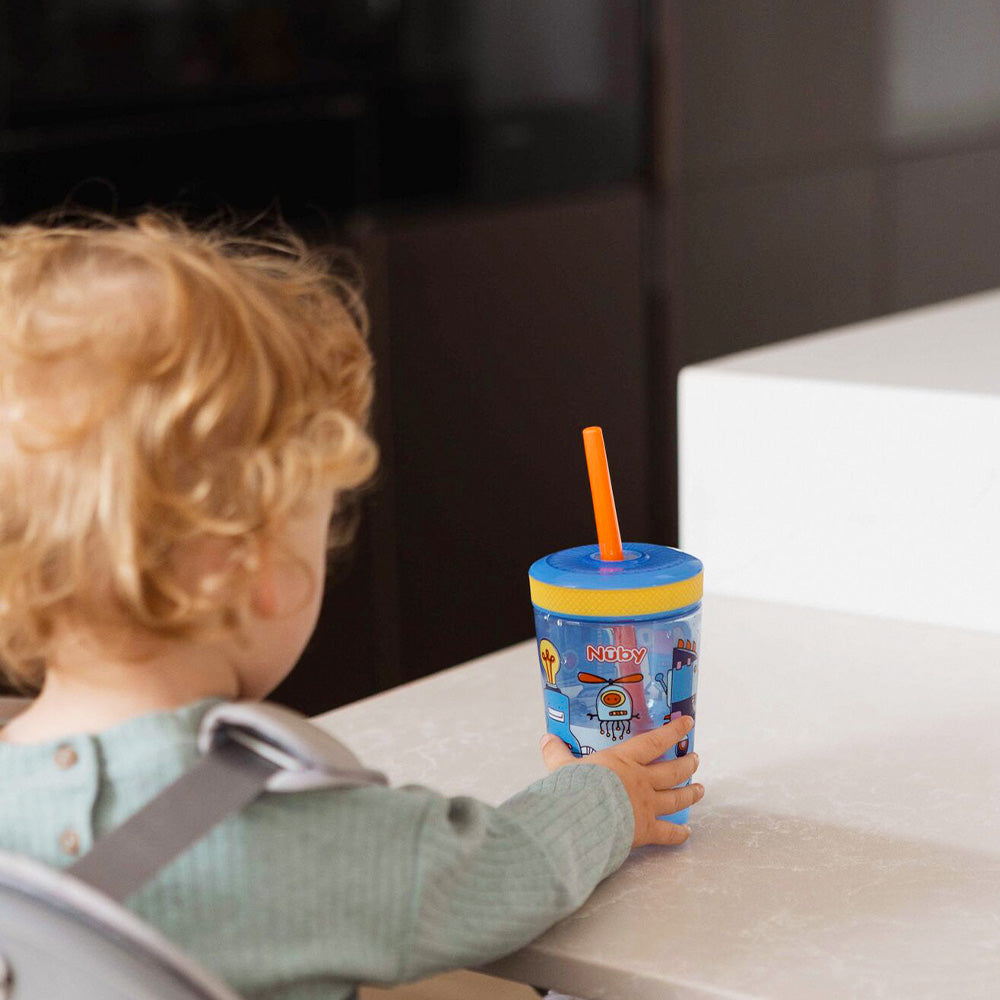 The robot decorated Sip It Swirler cup by Nuby.