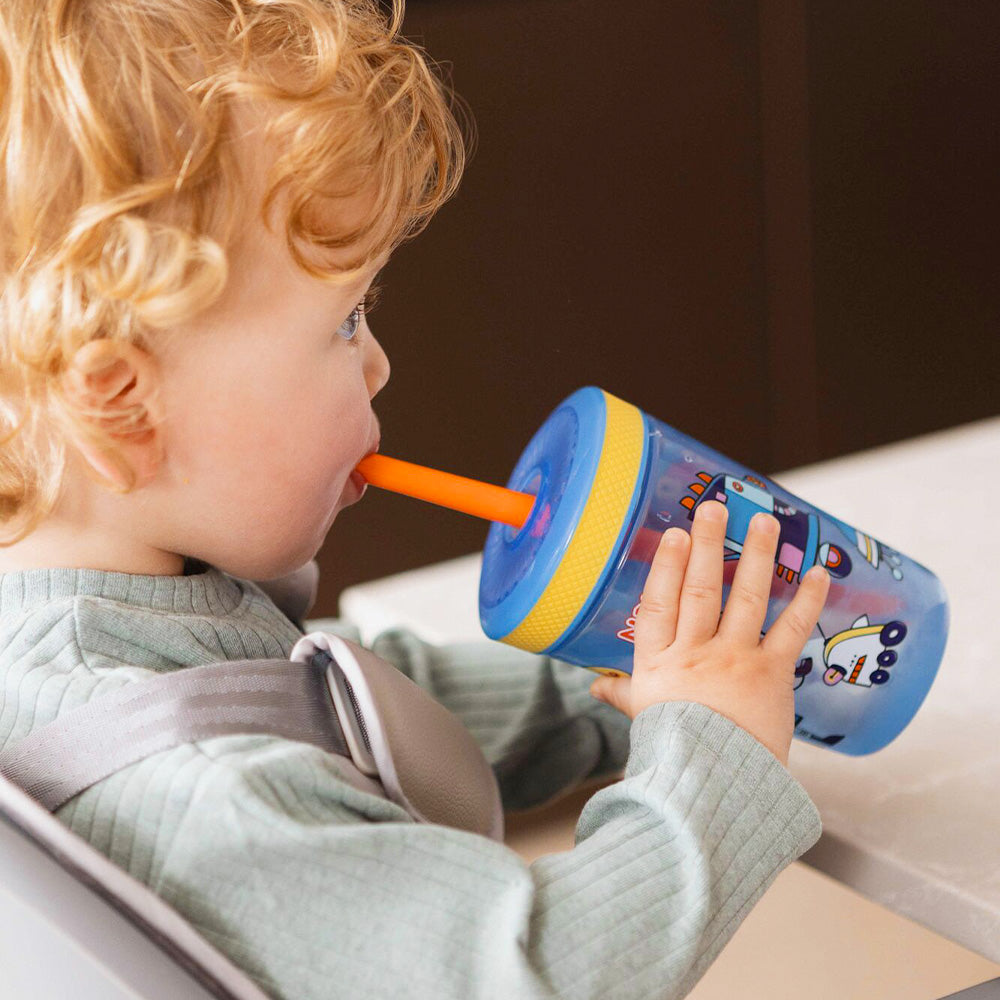 The robot decorated Sip It Swirler cup by Nuby.