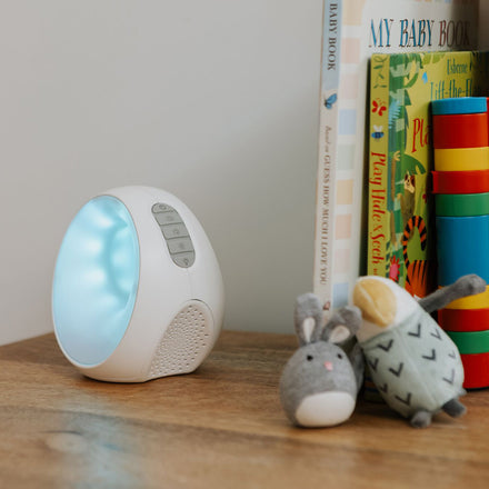 The Sleep and Sound by Nuby emitting a light blue colour