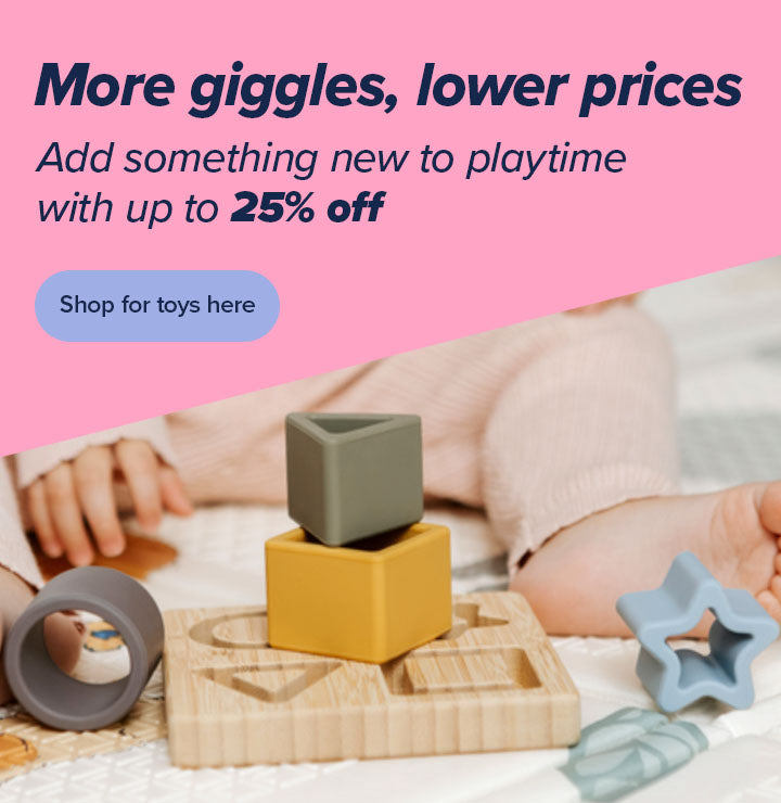 More giggles, lower prices. Add something new to playtime with up to 25% off toys. Shop toys here.