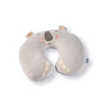 The Travel Pillow is a soft, gray U-shaped neck pillow featuring a smiling koala face with embroidered details, rosy cheeks, and small ears.