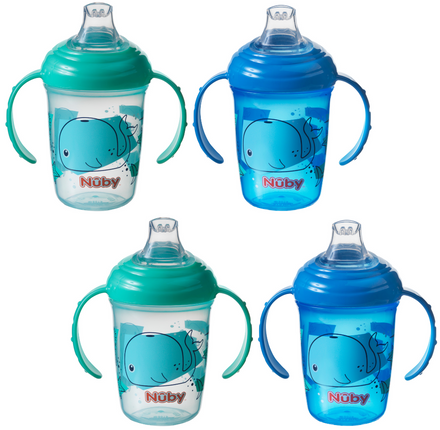 Grip n Sip Baby Cups, Whales, 4 Pack Cups Nuby UK   