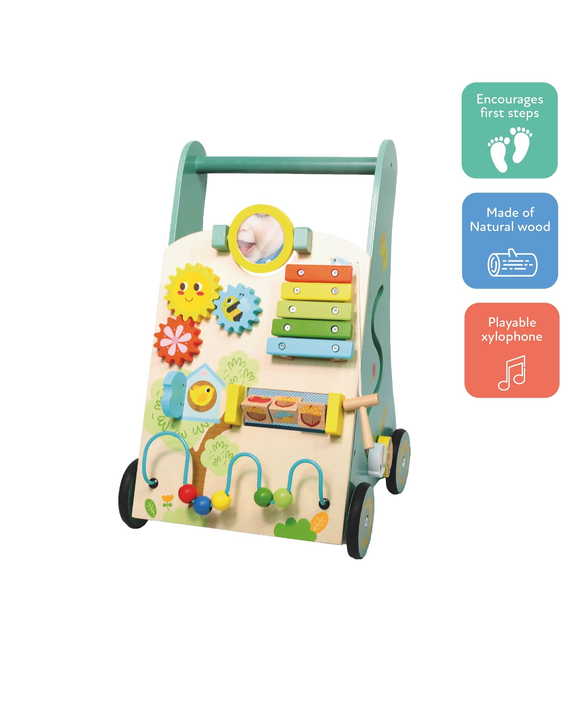 Wooden baby store steps walker