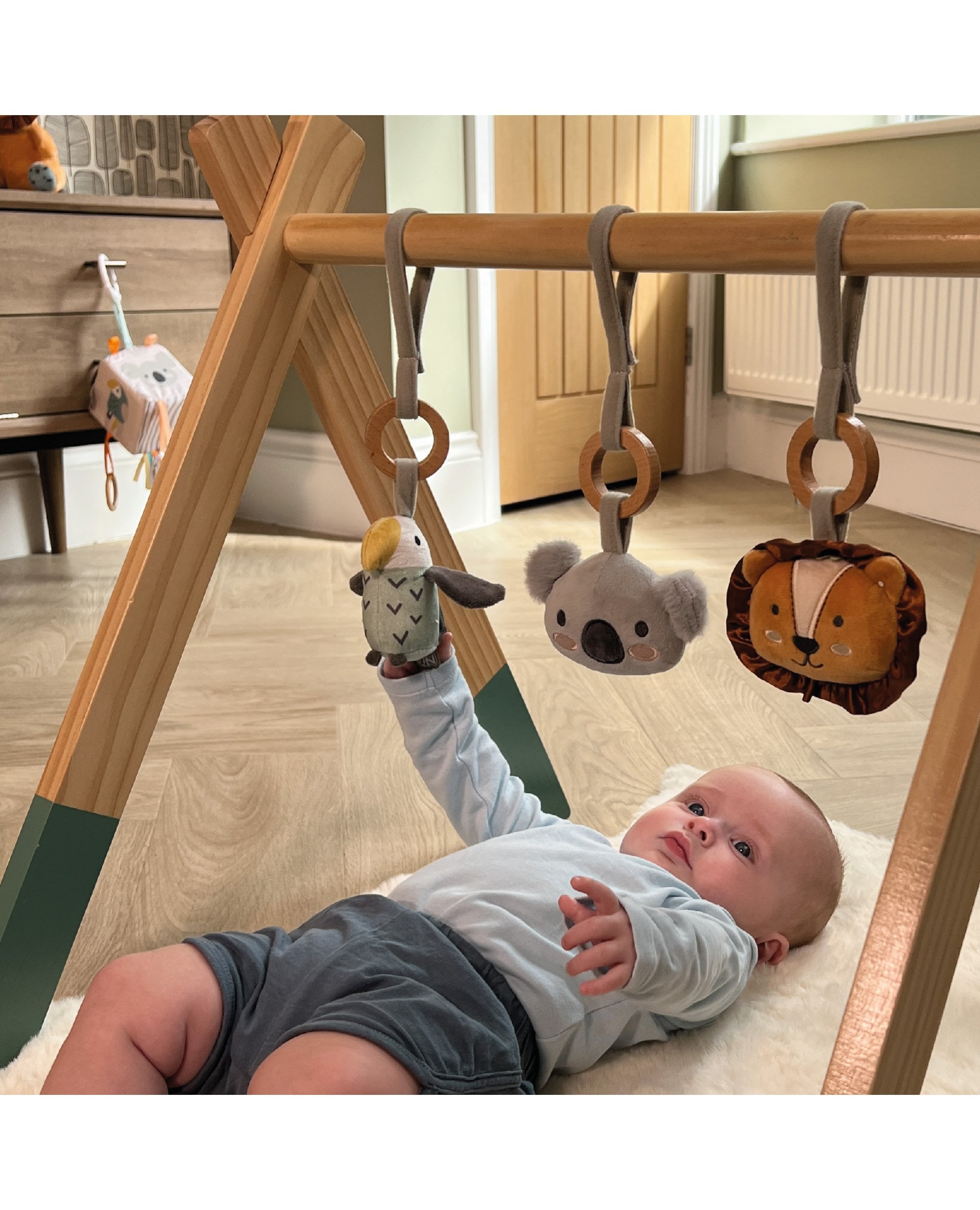 Wooden play gym best sale toys