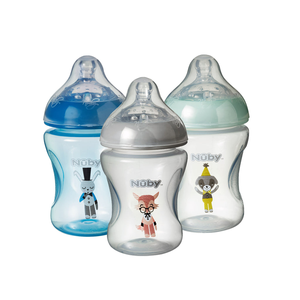 x Decorated Combat Colic Bottles Colic Baby Bottles Nuby UK